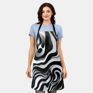 Schwarz-Weiß-Weiß-Op-Art, Schürze