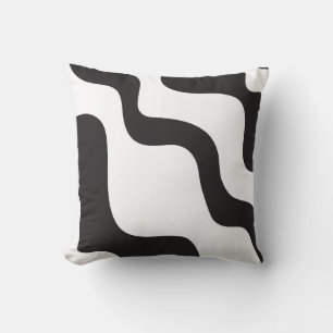 Schwarz-Weiß-Welle Abstracte Moderne Kunst Chic Kissen