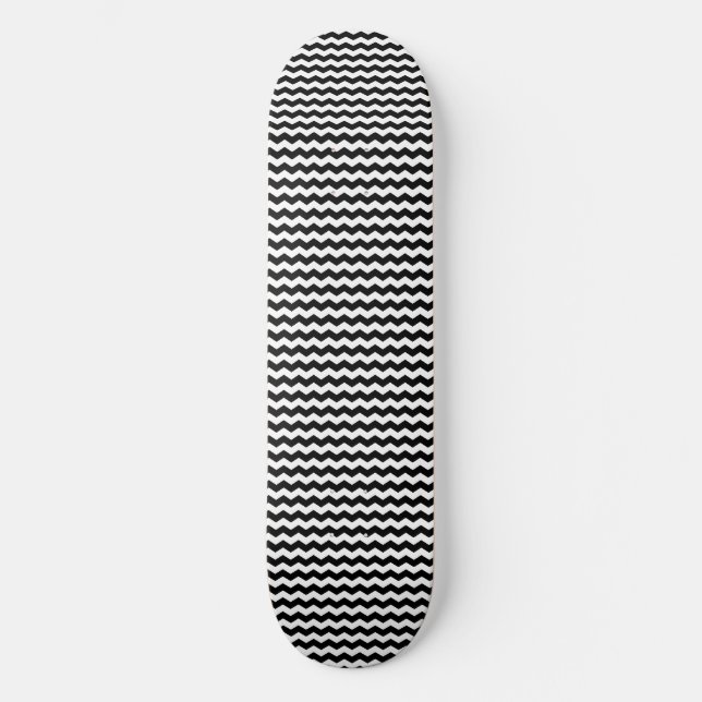 Schwarz-Weiß-Welle Skateboard (Vorderseite)