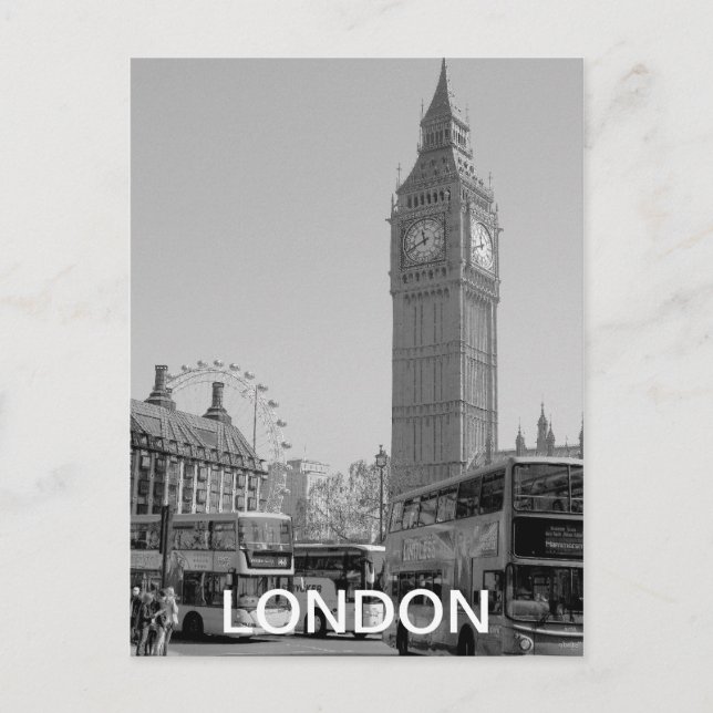Schwarz-Weiß-Westminster-London-Postkarte Postkarte (Vorderseite)