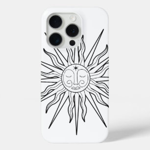 Schwarz-Weiß-whimsical-Sonne-zelluläre Astrologie Case-Mate iPhone Hülle