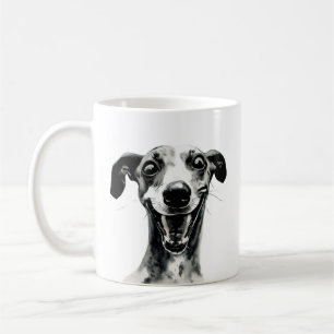 Schwarz-Weiß-Whippet Niedlich Greyhound Kaffeetasse