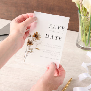 Schwarz-Weiß-Wildblume-Hochzeit speichert das Datu