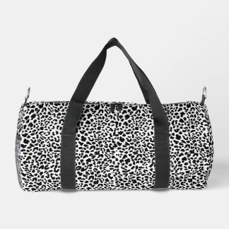 Schwarz-weiß-Wildtierdruck. Schneeleopard Prin Duffle Bag