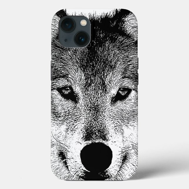 Schwarz & Weiß-Wildwolf-Augen Case-Mate iPhone Hülle (Rückseite)