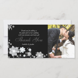 Schwarz-Weiß-Winter-Hochzeit Vielen Dank für Ihre  Dankeskarte