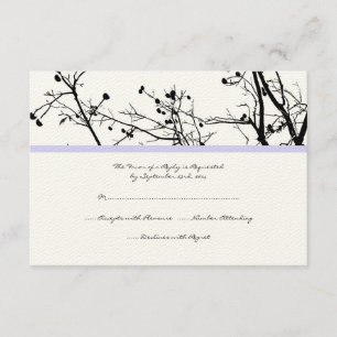 Schwarz-Weiß-Winterbaum Hochzeit RSVP Karte