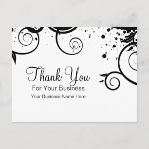 Schwarz-Weiß-Wirbel: Business Postcard Templa Postkarte