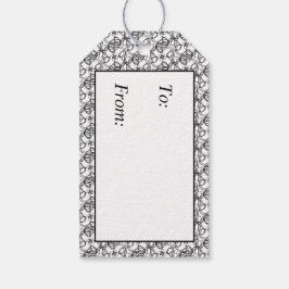 Schwarz-Weiß-Wirbel-Gift-Tags Geschenkanhänger