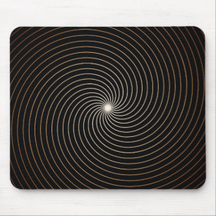 Schwarz-Weiß-Wirbel mit braunem Verlauf Mousepad