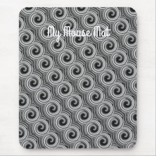 Schwarz-Weiß-Wirbel - Moderne Moderne Mousepad