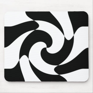 Schwarz-Weiß-Wirbel Mousepad