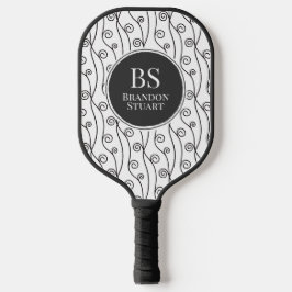 Schwarz-Weiß-Wirbel Pickleball Schläger