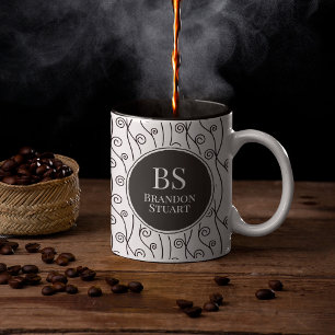 Schwarz-Weiß-Wirbel Tasse