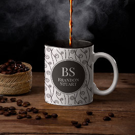 Schwarz-Weiß-Wirbel Tasse