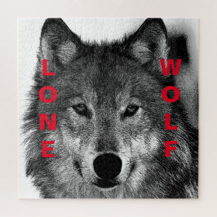 Schwarz-Weiß-Wolf-Augustift
