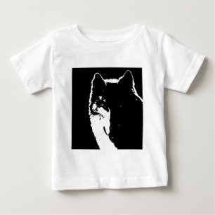 Schwarz-Weiß-Wolf Baby T-shirt