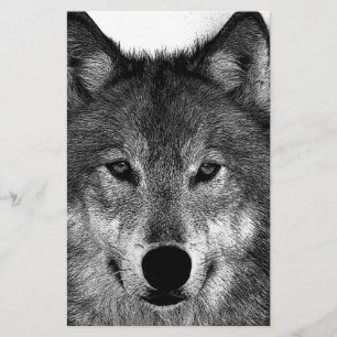 Schwarz-Weiß-Wolf Briefpapier