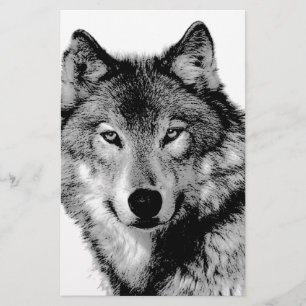 Schwarz-Weiß-Wolf Briefpapier