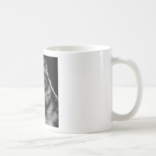 Schwarz-Weiß-Wolf Kaffeetasse