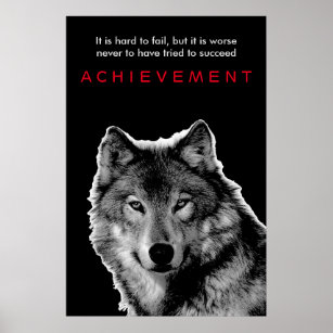 Schwarz-Weiß-Wolf-Leistung Poster