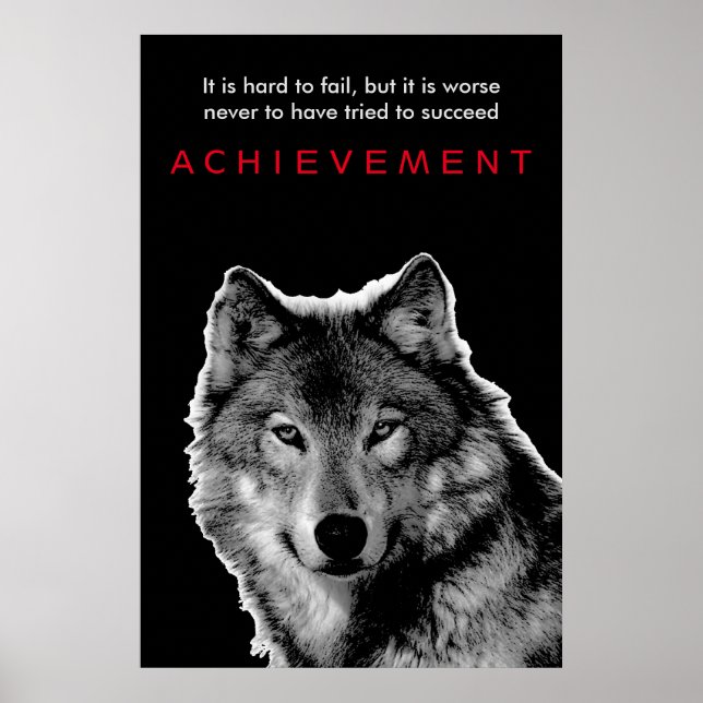 Schwarz-Weiß-Wolf-Leistung Poster (Vorne)