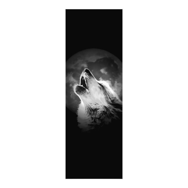 Schwarz & Weiß Wolf & Mond Fotodruck (Vorne)