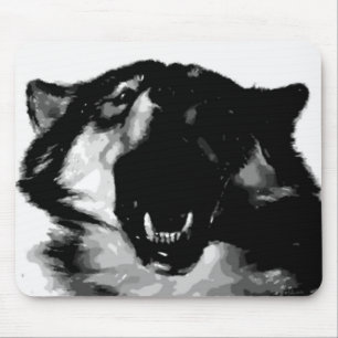 Schwarz-Weiß-Wolf Mousepad