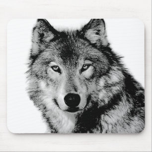Schwarz-Weiß-Wolf Mousepad