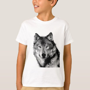 Schwarz-Weiß-Wolf T-Shirt