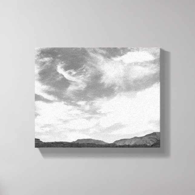 Schwarz-Weiß-Wolken über der Utah-Wüste 8x10 Leinwanddruck (Vorderseite)