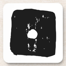 Schwarz-Weiß-Würfel #1 Rustikale Linocut Getränkeuntersetzer