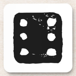 Schwarz-Weiß-Würfel #6 Rustikale Linocut Getränkeuntersetzer