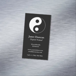 Schwarz-Weiß-Yin und Yang-Symbol Magnetische Visitenkarte