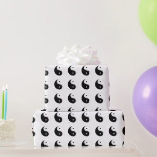 Schwarz-Weiß-Yin-Yang-Achtsamkeits-Yogi Geschenkpapier