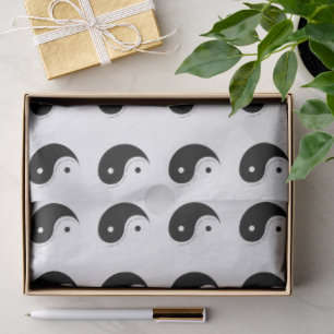Schwarz-Weiß-Yin-Yang-Achtsamkeits-Yogi Seidenpapier
