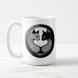 🐱 Schwarz-Weiß-Yin-Yang-Katzen-Geschenk  Kaffeetasse