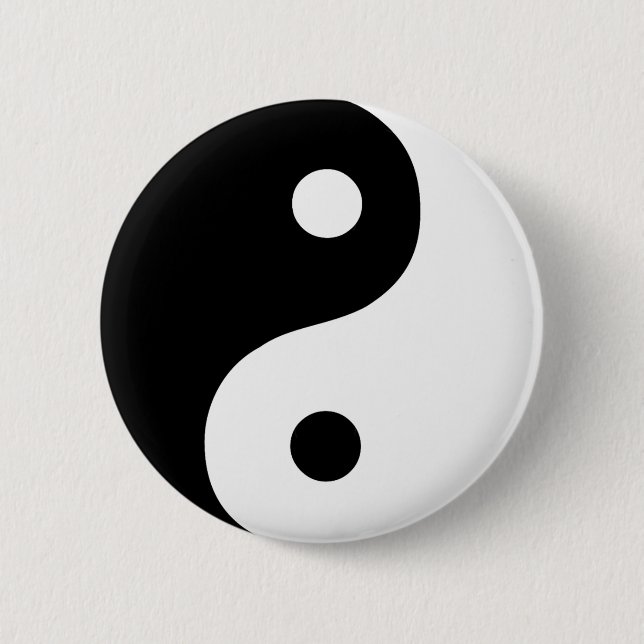 Schwarz-Weiß-Yin-Yang-Taoist-Symbol Button (Vorderseite)