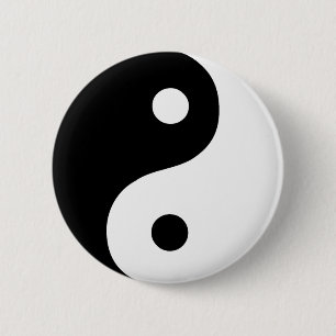 Schwarz-Weiß-Yin-Yang-Taoist-Symbol Button