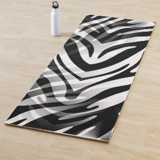 Schwarz-Weiß-Zebra Abstrakt Yogamatte