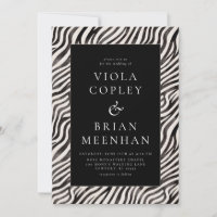 Schwarz-weiß Zebra Animal Print Glam Wedding
