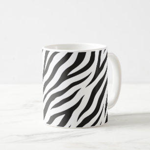 Schwarz-Weiß-Zebra-Druck Klassisches Tiermuster M Kaffeetasse