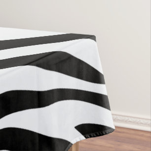 Schwarz-Weiß-Zebra-Dschungel Tischdecke