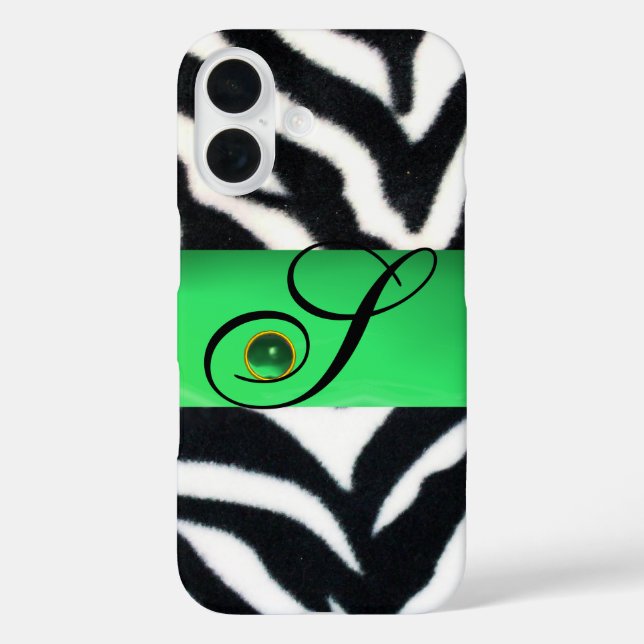 SCHWARZ-WEISS ZEBRA FUR EMERALD GREEN GEM MONOGRAM TITLE_SEO2 (Rückseite)