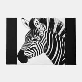 Schwarz-Weiß-Zebra Fußmatte
