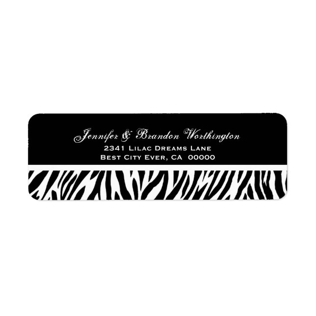 Schwarz-Weiß-Zebra-Hochzeitadresse (Vorne)