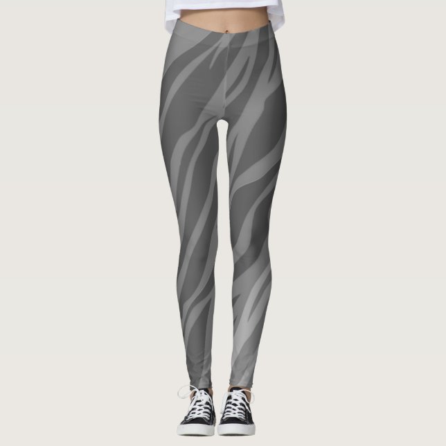 Schwarz-Weiß-Zebra Leggings (Vorderseite)