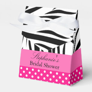 Schwarz-Weiß-Zebra mit Hot-Pink-Brautparty Geschenkschachtel