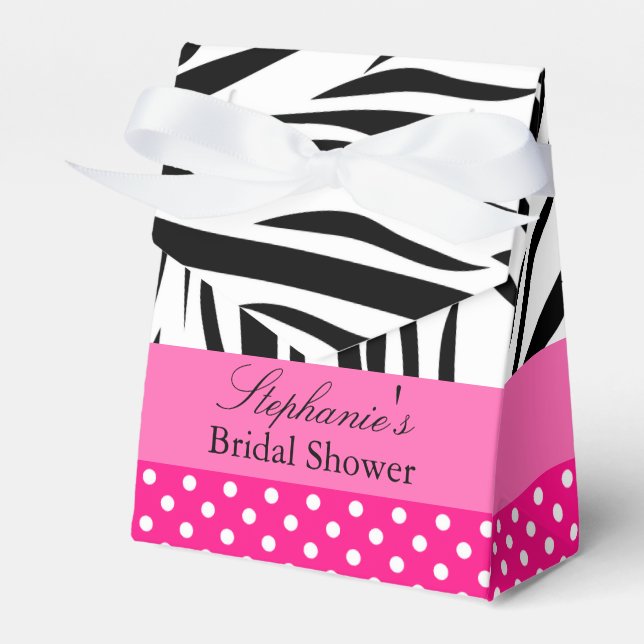 Schwarz-Weiß-Zebra mit Hot-Pink-Brautparty Geschenkschachtel (Vorderseite)