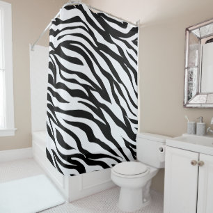 Schwarz-Weiß-Zebra-Muster Duschvorhang